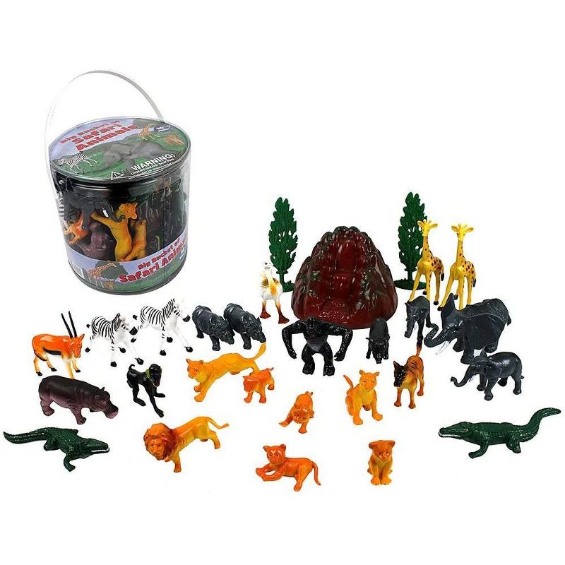 Hingfat Safari Animal Toy Figures Playset, 30 Pieces