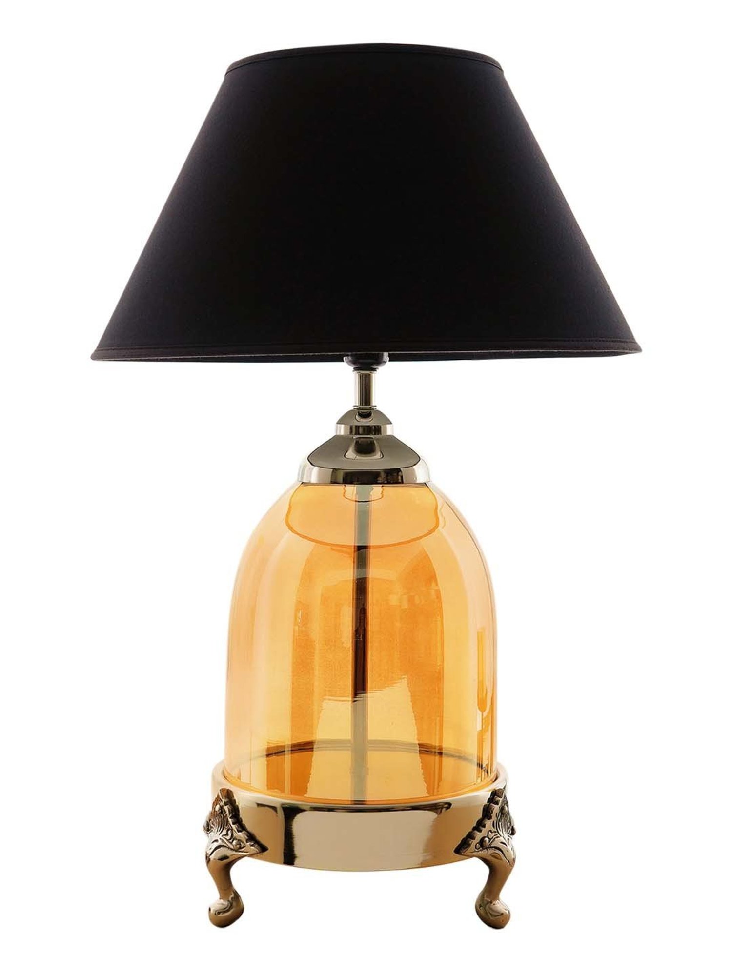 Kapoor E Illuminations 'Serenity' Navy & Antique Gold Glass Table Lamp - Set of 1
