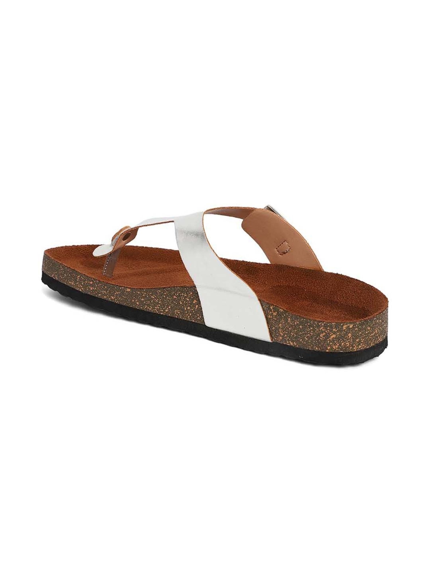 Mozafia Women's Silver Thong Sandals