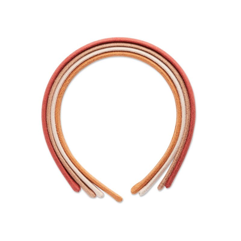 scunci Basics Headband - Suede/Rust/Ivory/Tan - 4pk