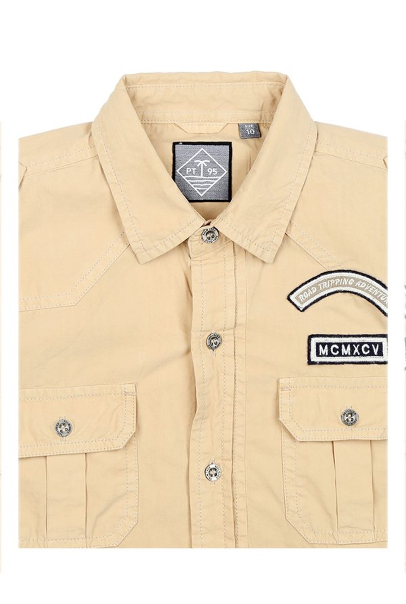 Palm Tree by Gini & Jony Kids Beige Solid Shirt