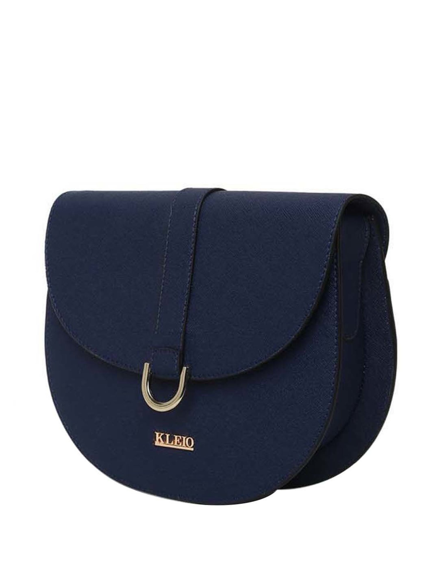 KLEIO Blue Solid Medium Shoulder Bag