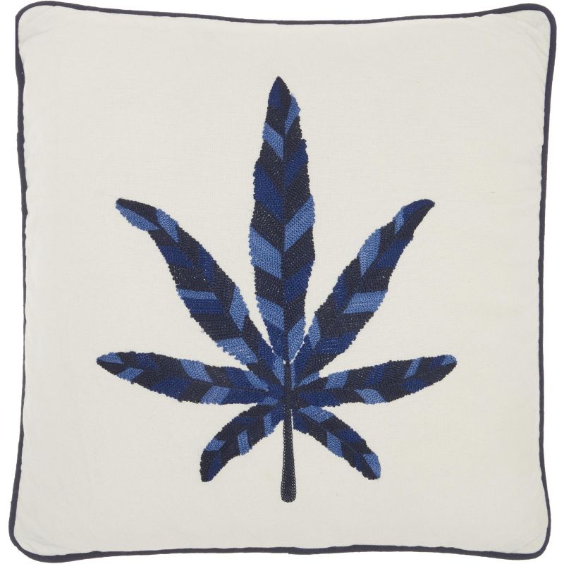 Mina Victory Royal Palm NS249 Indigo 16"X16" Throw Pillow