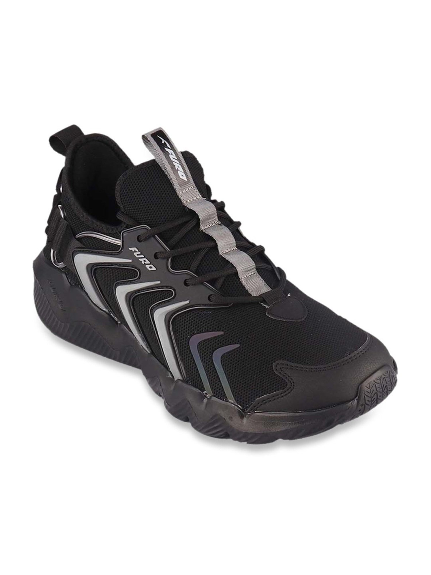 Furo by Red Chief Men's Black Walking Shoes