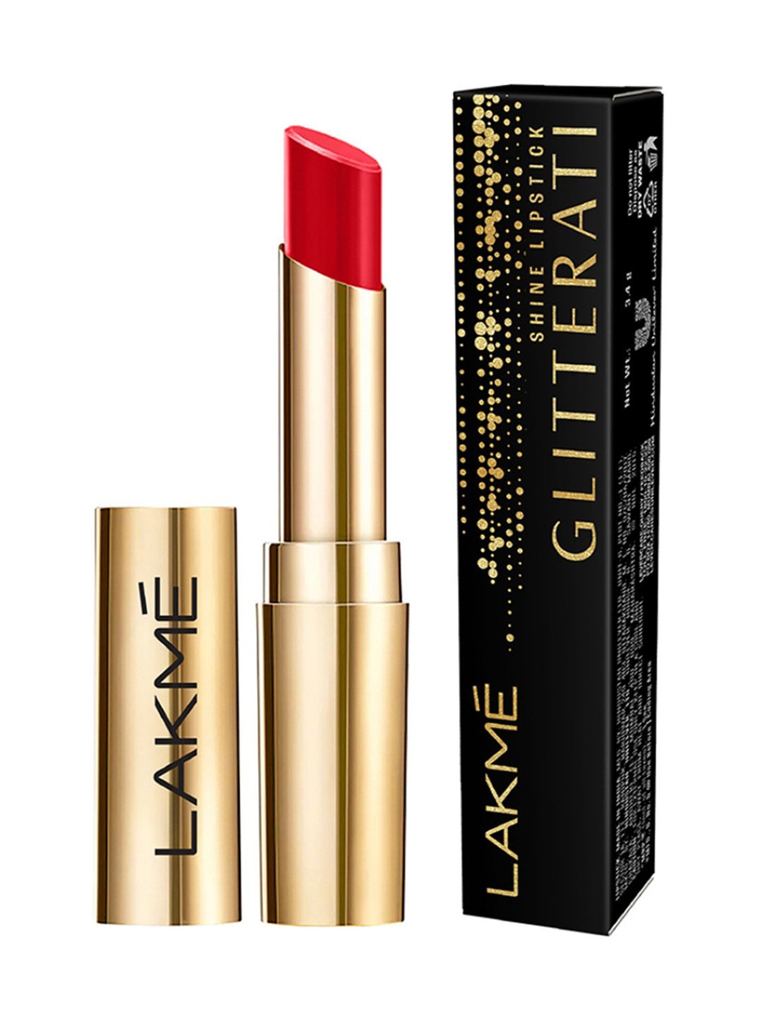 Lakme Glitterati Shine Lipstick Ruby Red - 3.4 gm