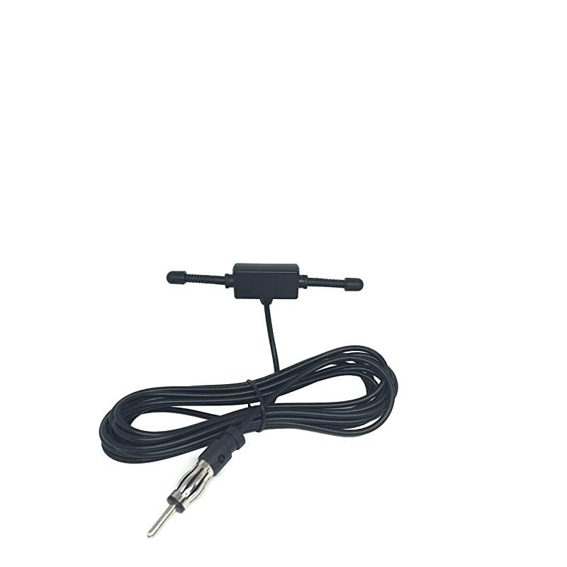 AM FM Dipole Antenna for Vehicle Car Auto Truck SUV Radio Stereo Head Unit Receiver Tuner Hidden Adhesive Mount Radio Antenna with DIN Plug Connector