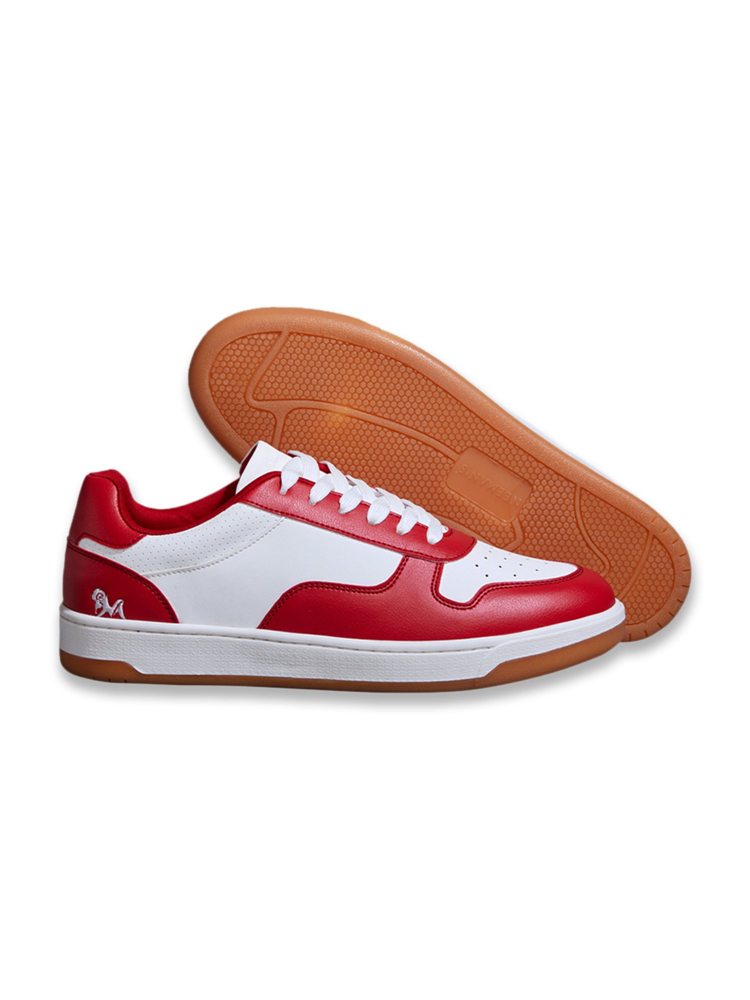 Neemans Men's The Hipsters White & Maroon Casual Sneakers