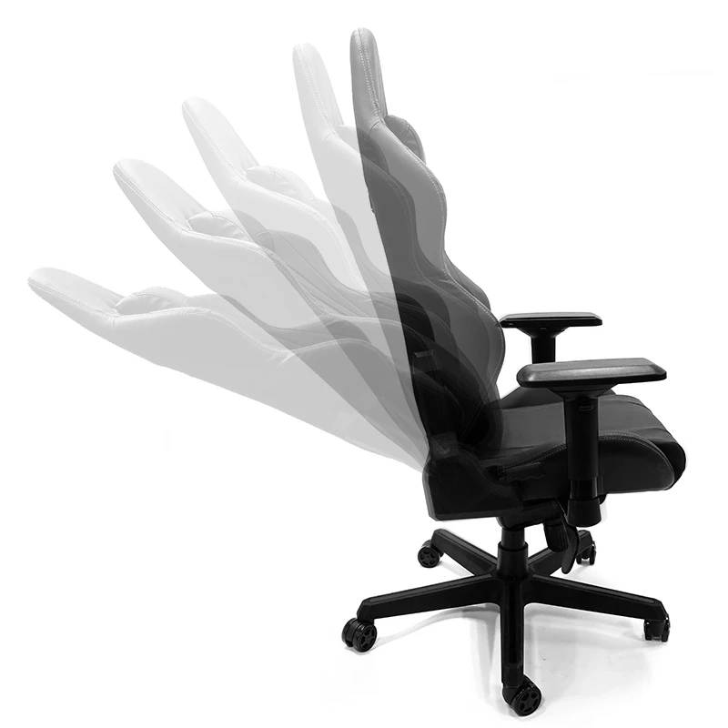 Xpression Gaming Chair Racing Style Adjustable Arms Lay Flat Recline Ergonomic Memory Foam Pillows Lumbar Support