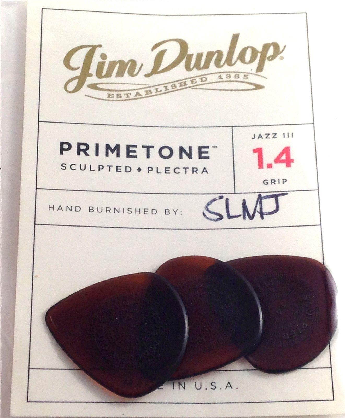 Dunlop Guitar Picks 3 Pack Primetone Small Jazz III Hand Sculpted Grip  1.4mm