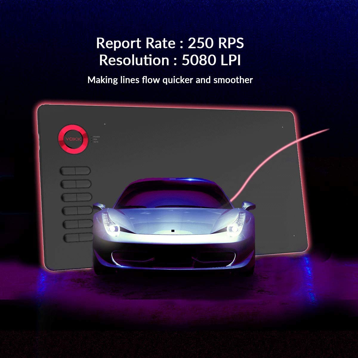 Graphics Drawing Tablet VEIKK A15 10x6 inch Graphic Pen Tablet with Battery-Free Passive Stylus and 12 Shortcut Keys