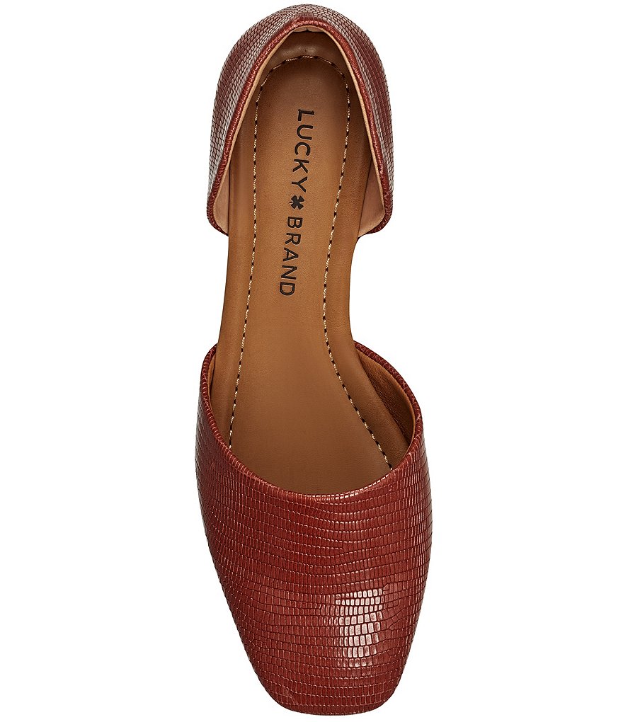 Lucky Brand Drowe Lizard Print Leather Flats