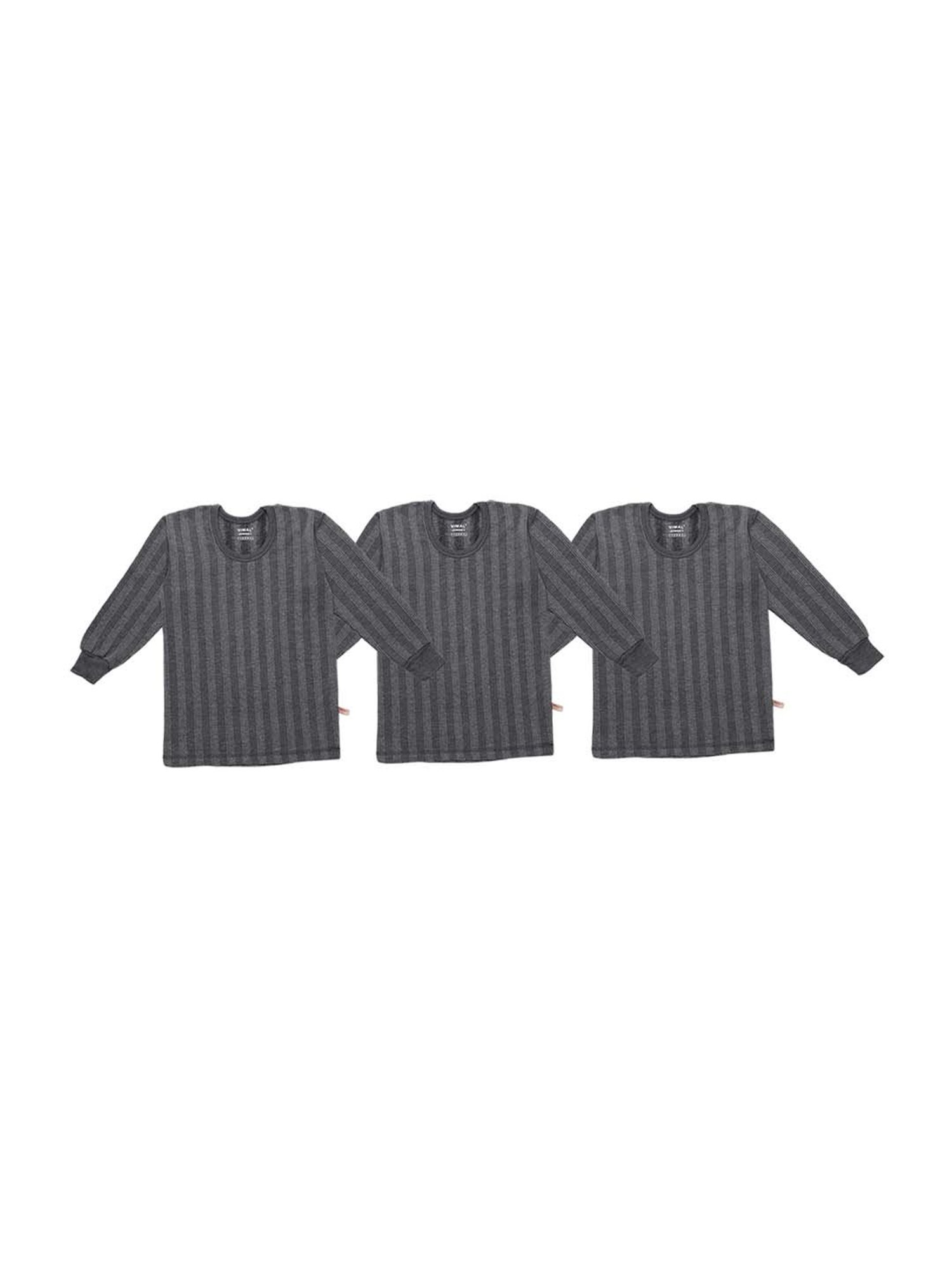 Vimal Jonney Kids Multicolor Regular Fit Thermal Tops - Pack of 3