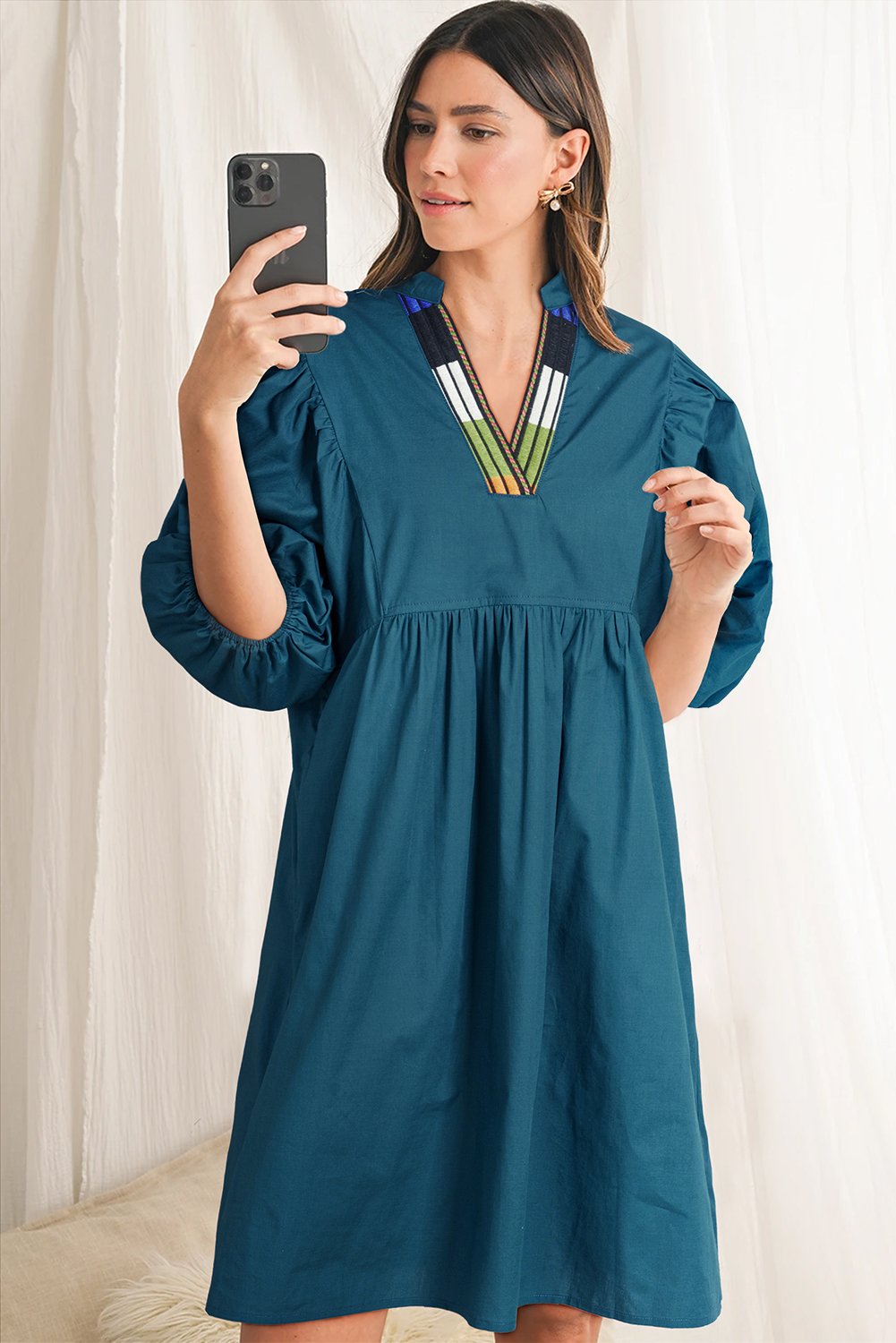 White Frill Mock Neck Sleeveless Tiered Floral Dress