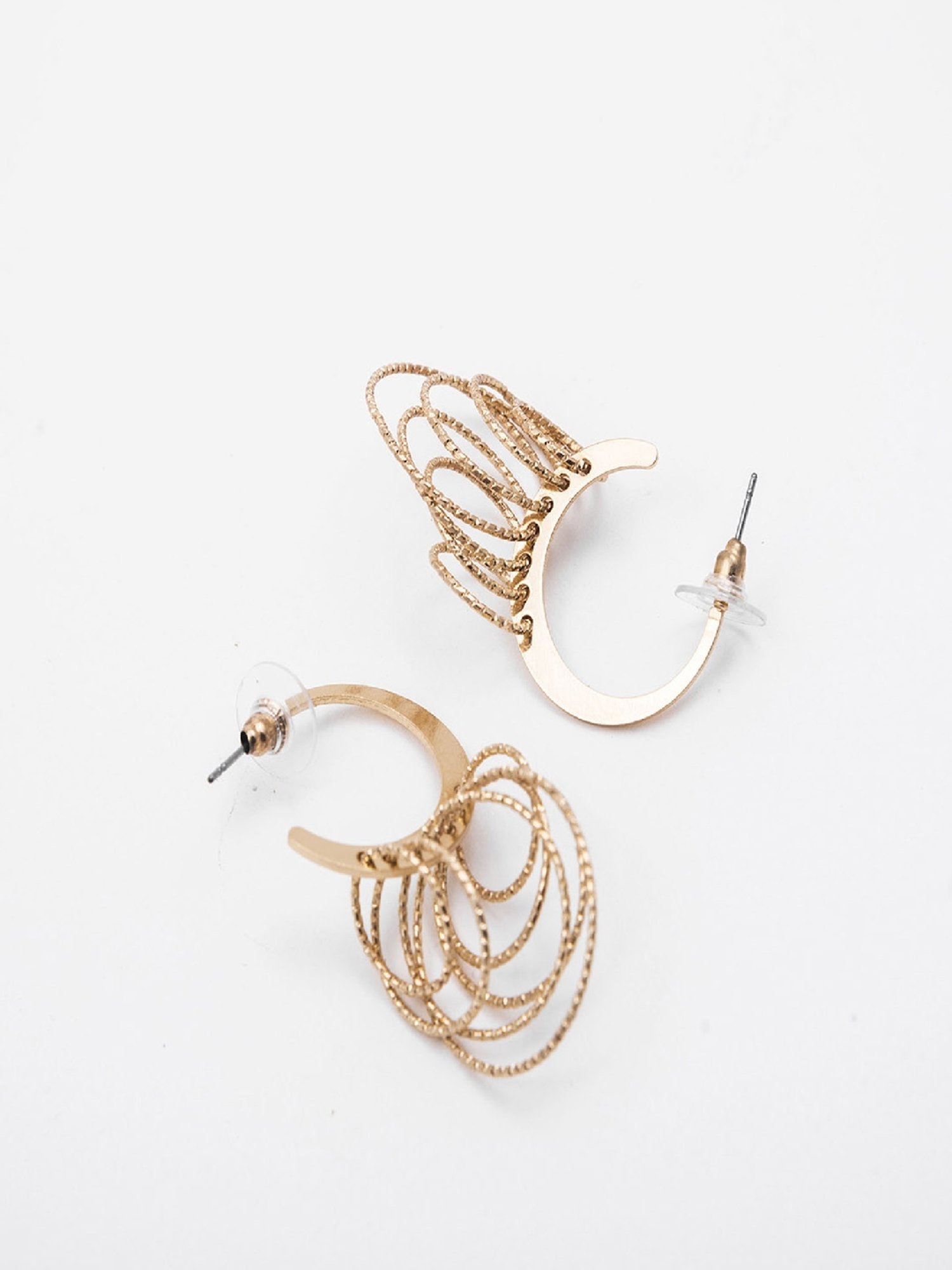 Jewelz New Trendy Hoop Earrings With Mesh Chain for Women