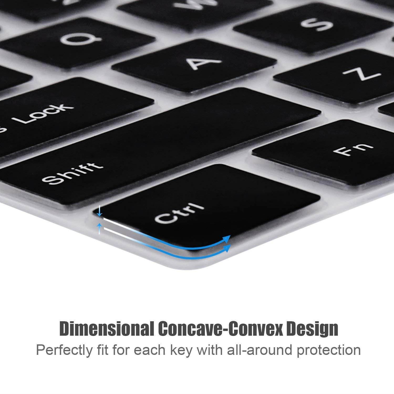 FORITO Keyboard Cover Compatible for 13.3  Dell Inspiron 13 5000 7000 Series Inspiron 15 5000 7000 Series [No Numeric Keypad] -Black