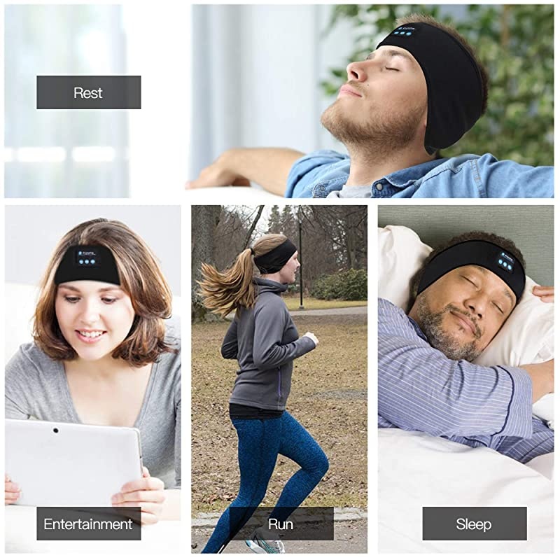 Sleep Headphones Bluetooth Sports Headband Wireless Sports Headband Headphones with UltraThin HD Stereo Speakers Perfect for WorkoutJoggingYogaInsomniaSide SleepersAir TravelMeditation