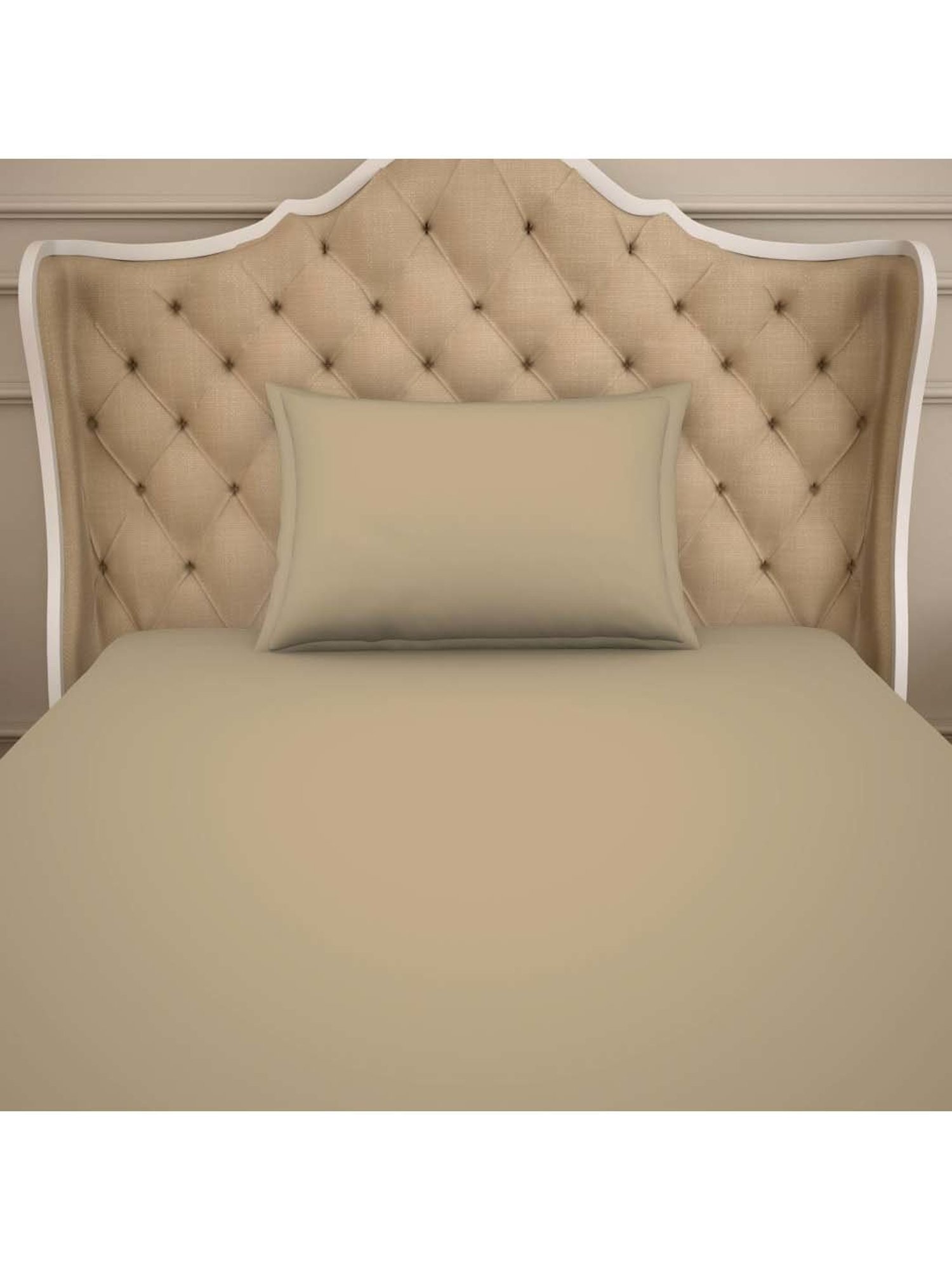 Welspun Restora Brown Cotton 150 TC Single Reversible Bedsheet with 1 Pillow Cover