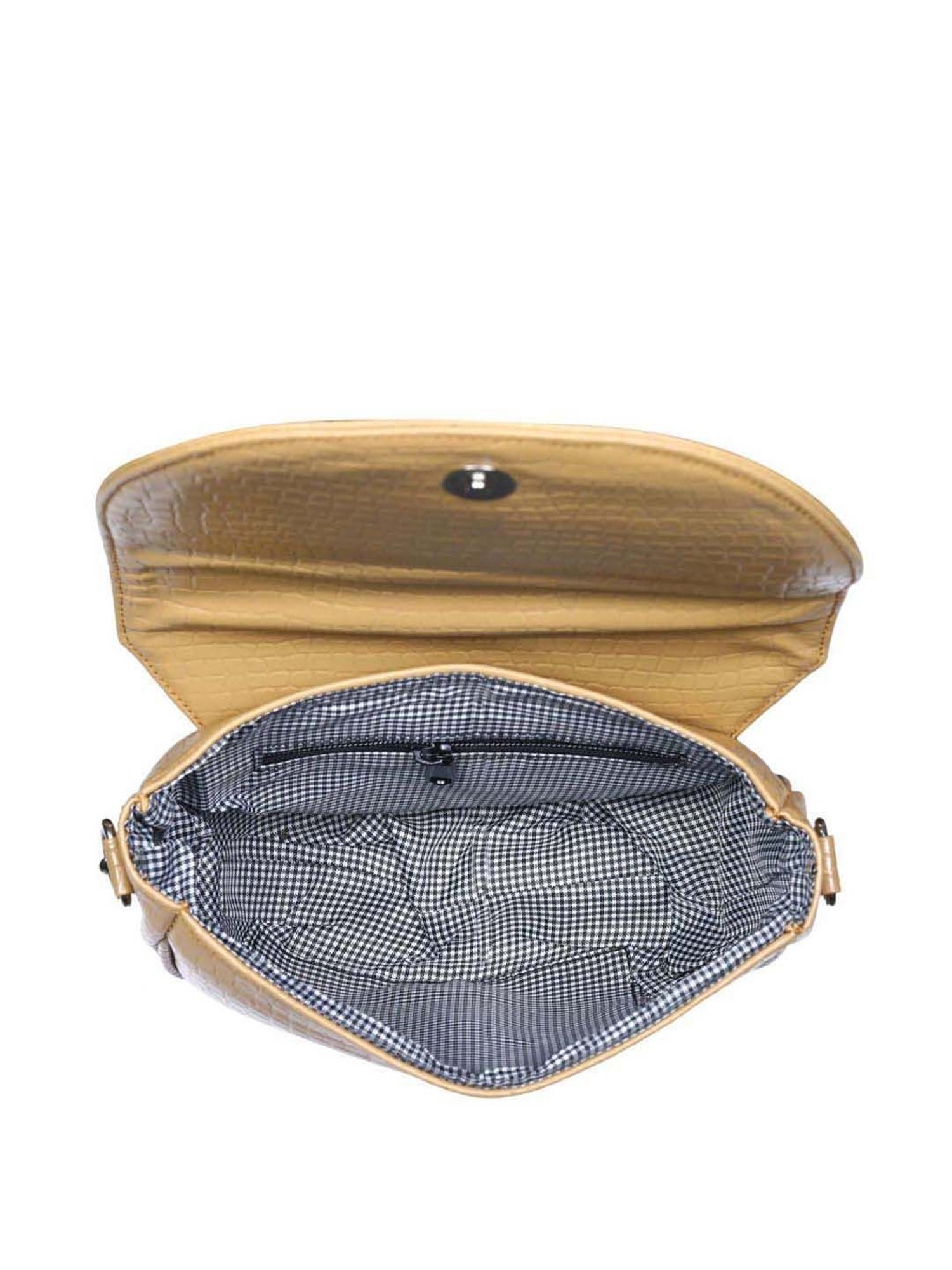 Toteteca Tan Textured Medium Sling Handbag