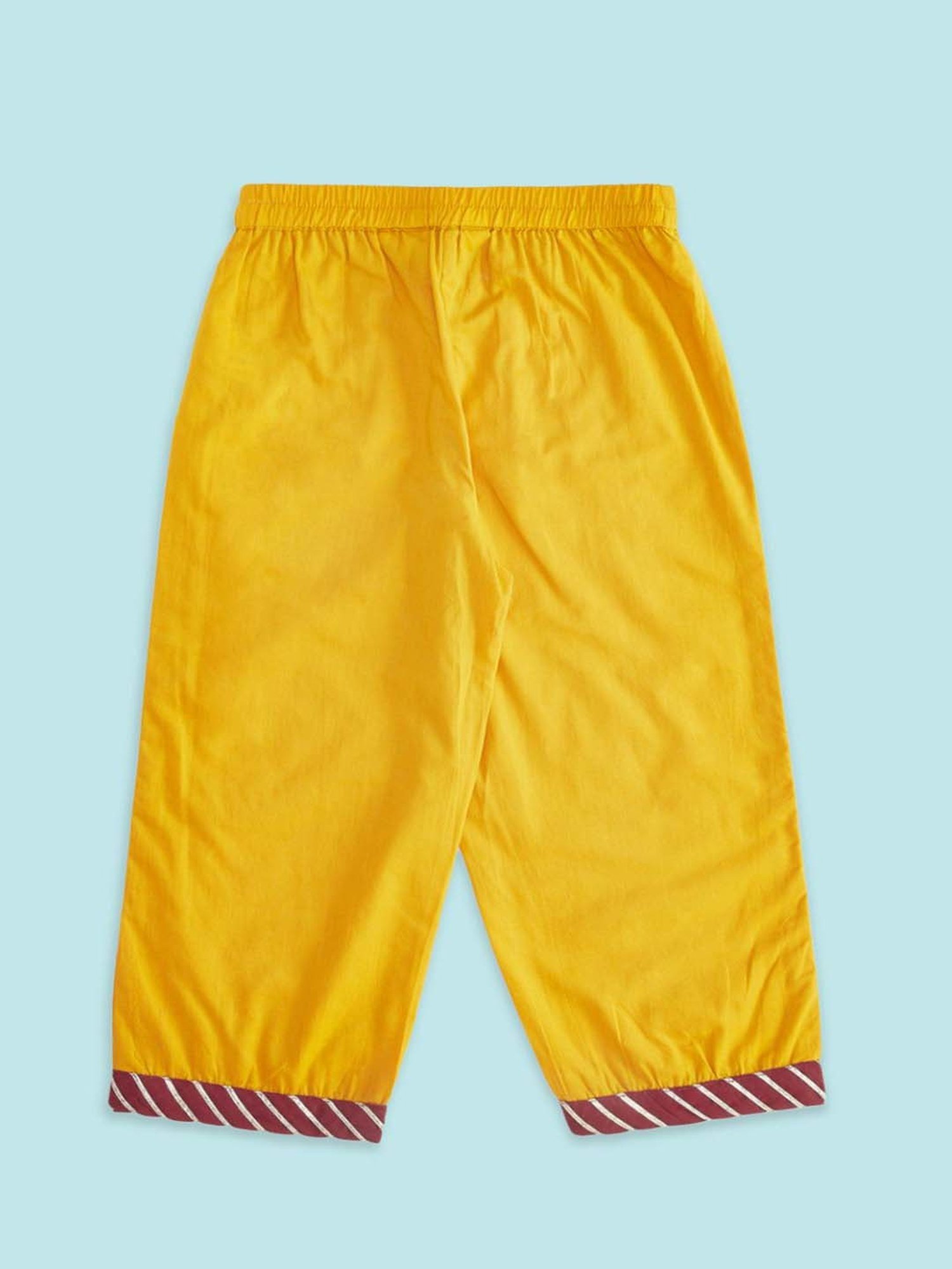 Akkriti by Pantaloons Kids Red & Yellow Cotton Floral Print Kurta Set