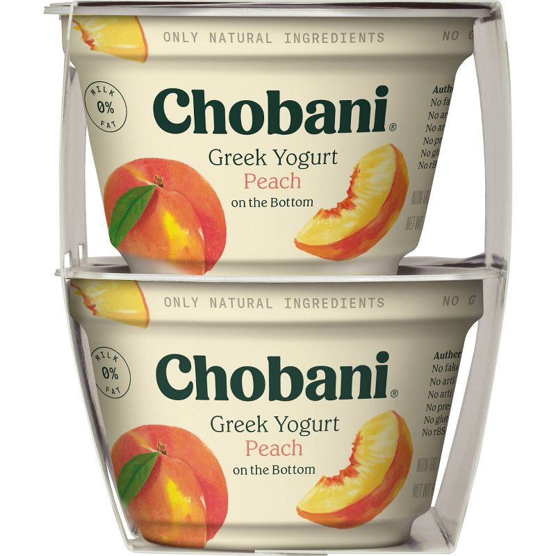 Chobani Non-Fat Peach on the Bottom Greek Yogurt - 5.3oz/4ct