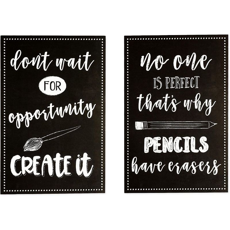 Pipilo Press 40-Pack Motivational Quotes Postcards, 20 Chalkboard Designs (4 x 6 inches)