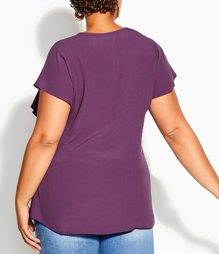 Jessica Simpson Plus Size JJ Red Dahlia Moroccan Border Print Fringe Hem Kimono Jacket