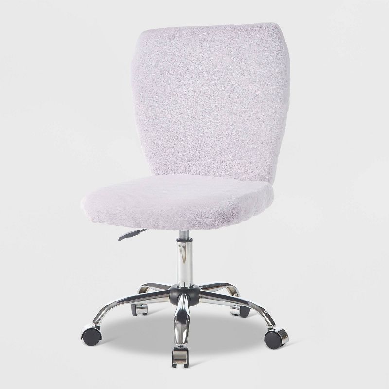 Faux Fur Rolling Computer Task Chair Lavender - Urban Shop