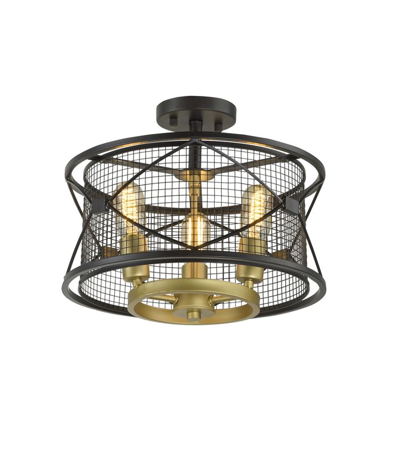13" Harlequin 3 Light Ceiling Light Warm Bronze Gold - Varaluz