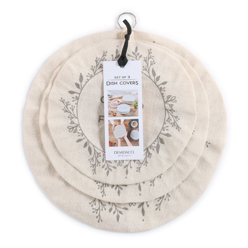 DEMDACO Good Fun Dish Covers Set of 3 11 x 11 - White