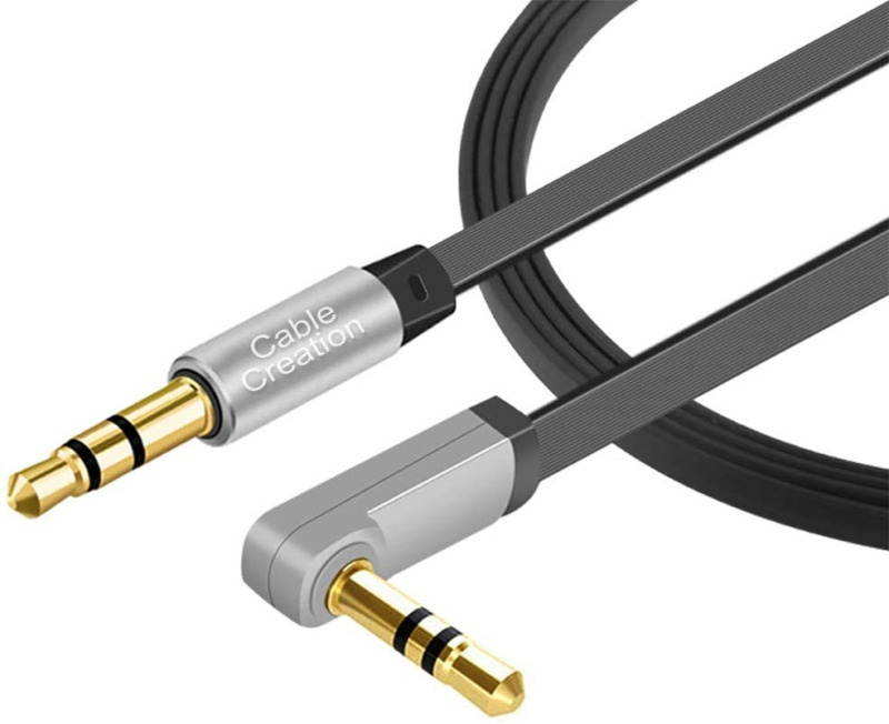 Aux Cable, CableCreation 6 FT Flat 3.5mm Auxiliary Audio Stereo Cord 90 Degree R