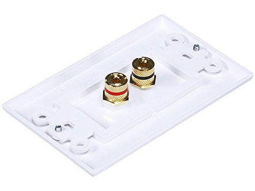 iMBAPrice (5 Pack) Premium 2 Connector Banana Wall Plate - Banana Plug Binding Post Wall Plate for Speakers