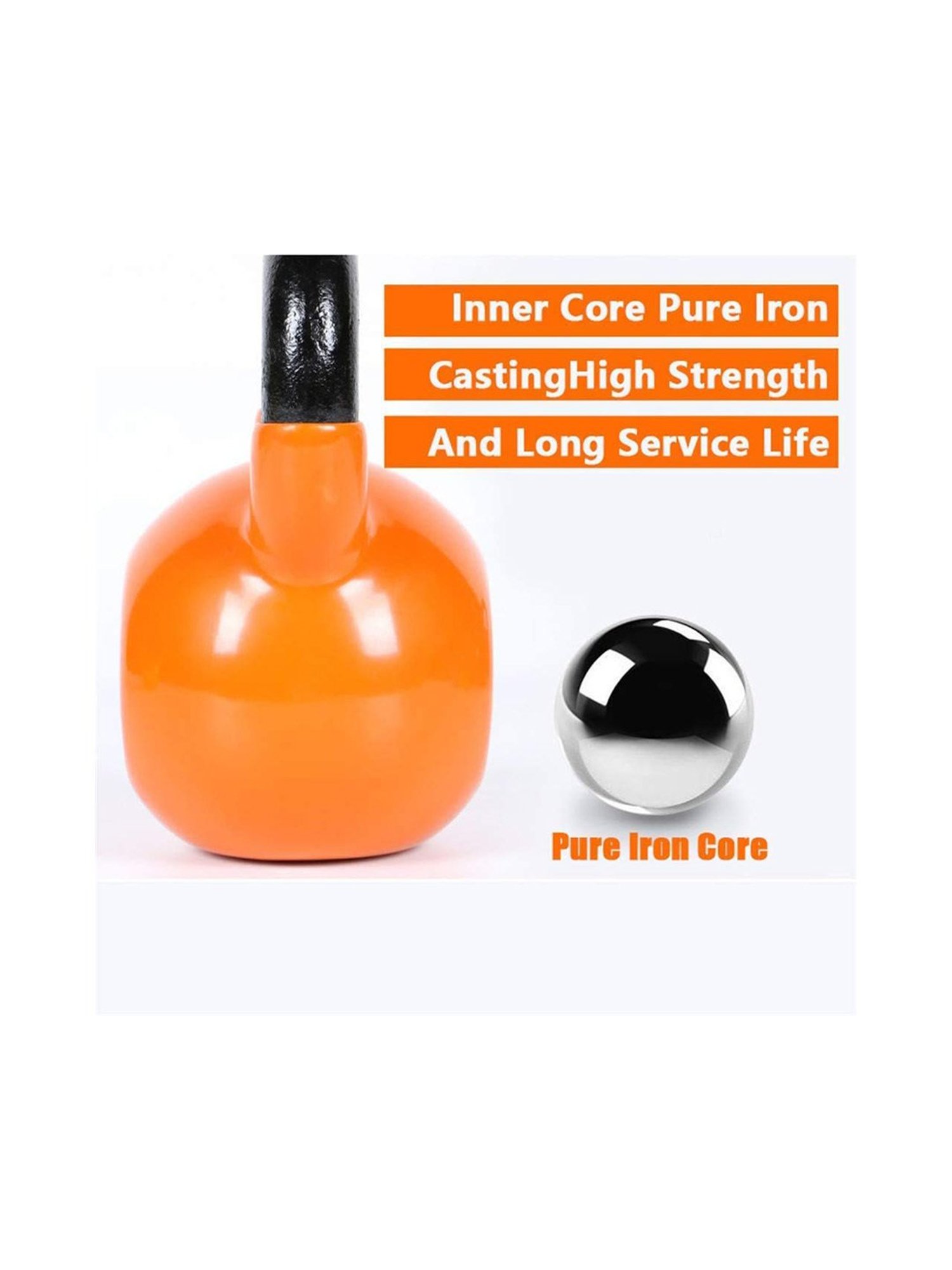 KAKSS Vinyl Half Coating Kettlebells (Orange) Size - 6KG
