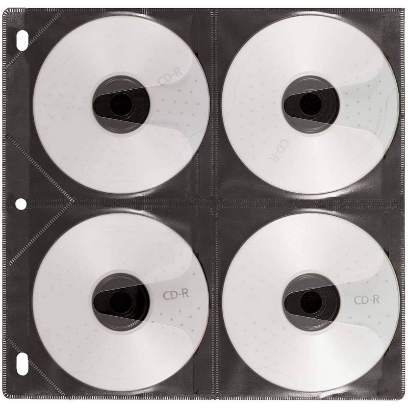 Vaultz CD Binder Pages, 25ct - Black
