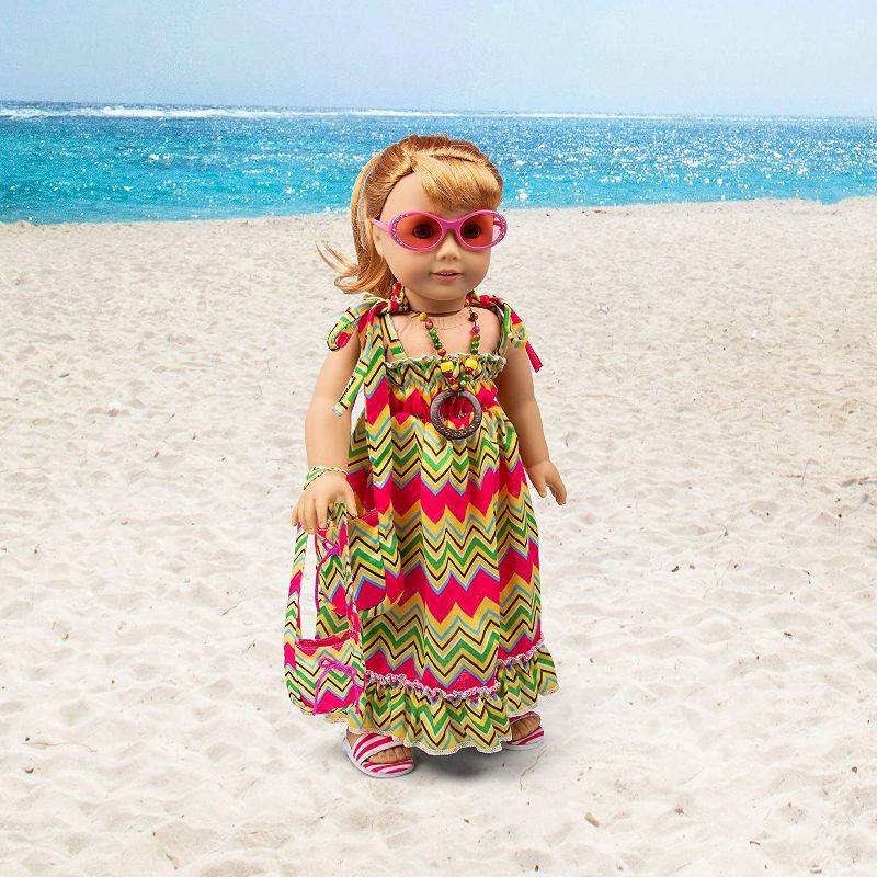 Dress Along Dolly Vacation Beach Maxi Dress Outfit for American Girl Doll
