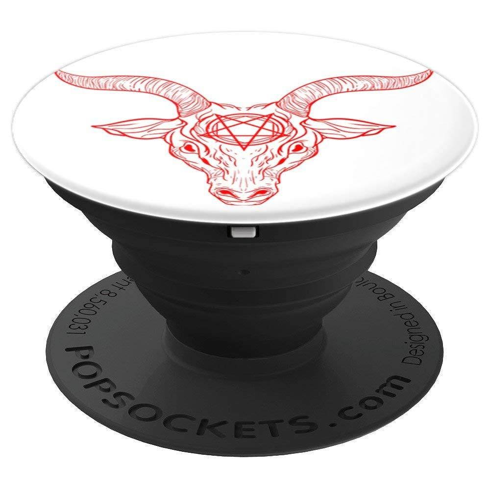 Red Pentagram Satanic Baphomet Halloween Phone Accessories - PopSockets Grip and Stand for Phones and Tablets