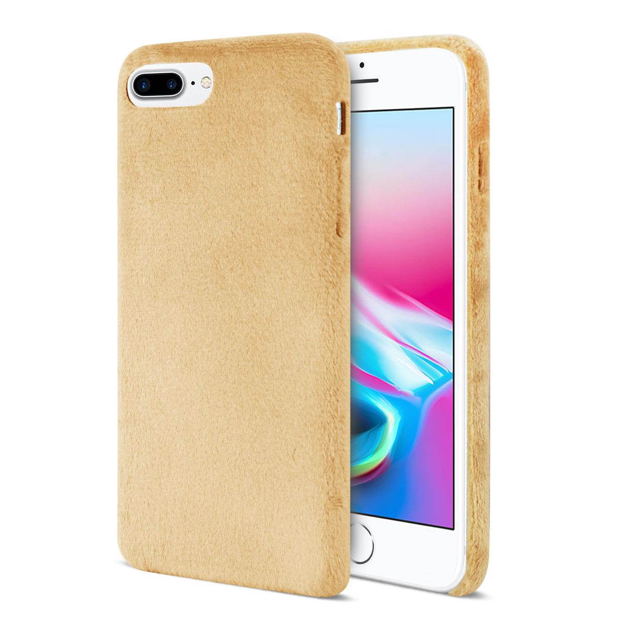 Reiko iPhone 8 Plus/ 7 Plus Fuzzy Fur Soft TPU Case In Camel