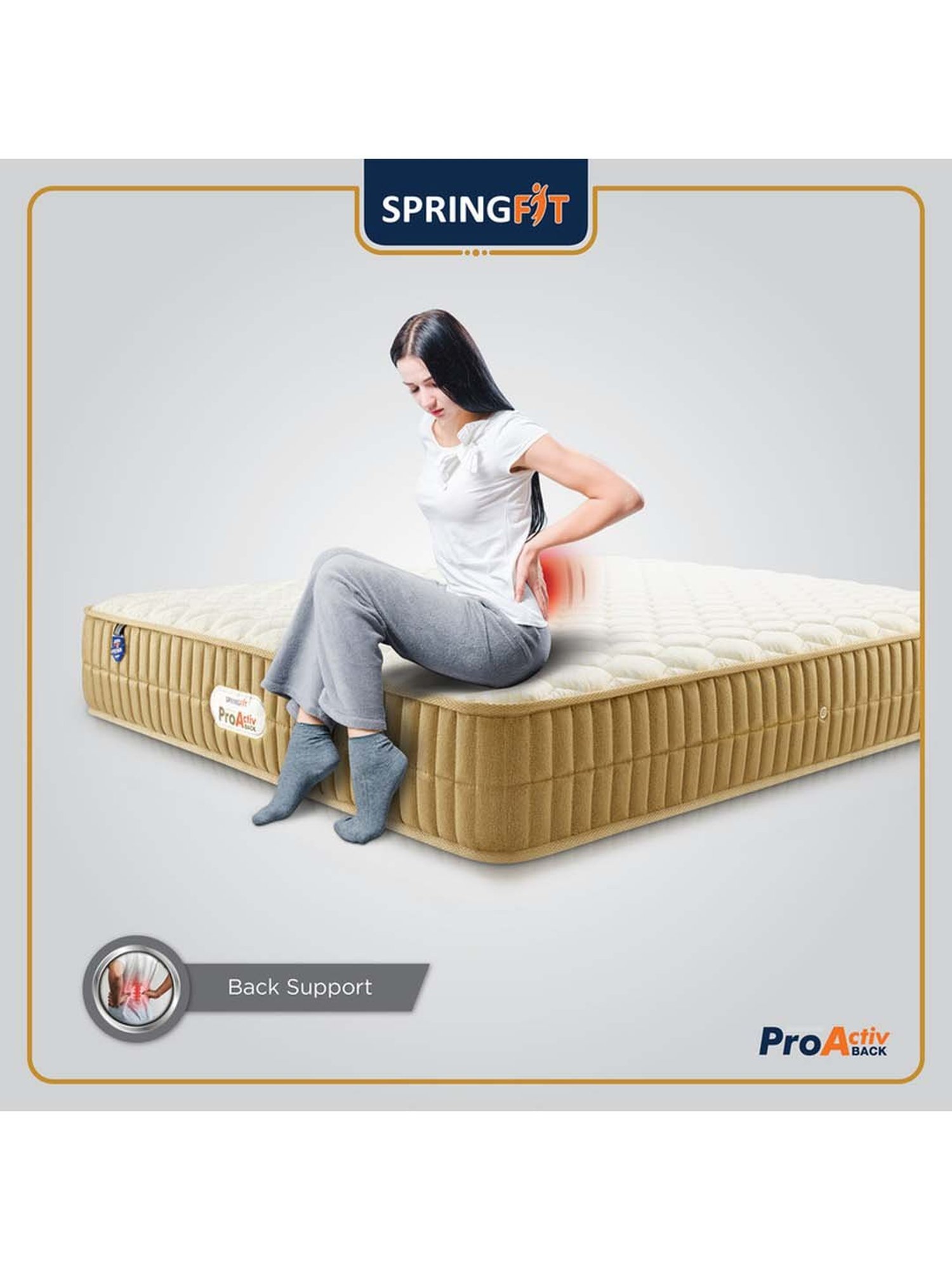 Springfit Pro Activ Back Dual Side Ortho ReActive Foam Bed Mattress 5 inch-Single Size(72x36x5)
