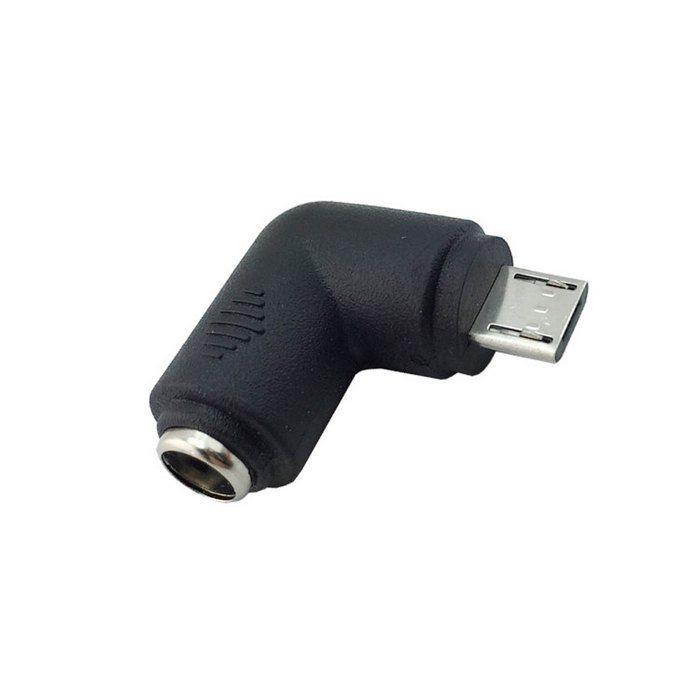 Angled 90 Degree DC 5.5*2.1mm Female to Micro USB Male AC DC Power Plug Connector Converter Charge Adapter