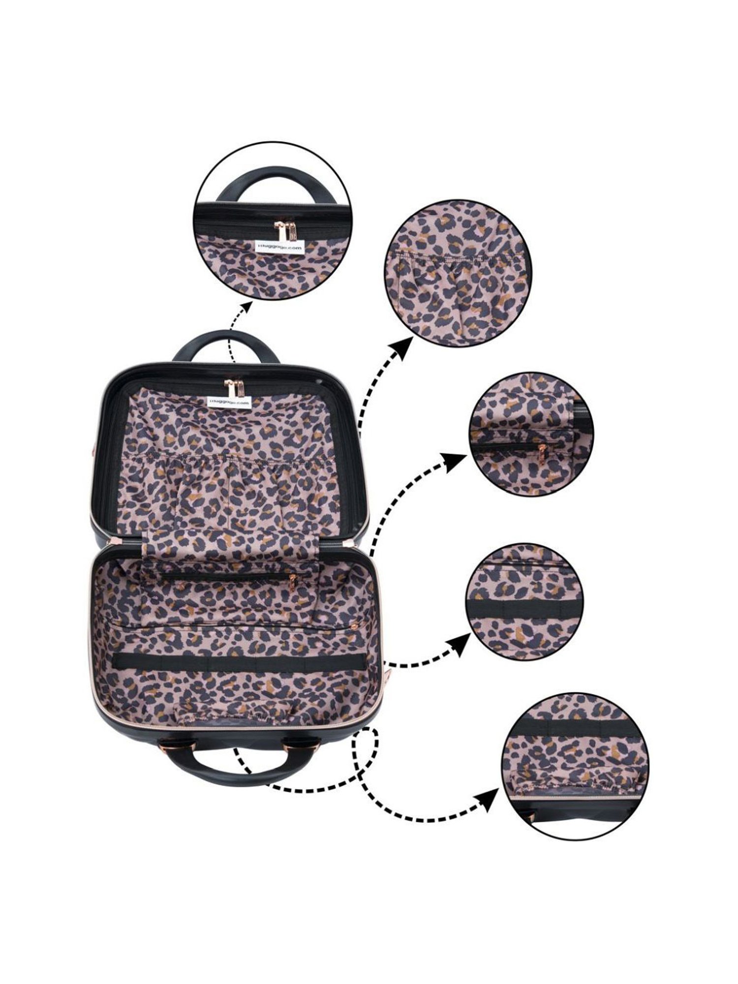 it luggage St Tropez Black Vanity Case 35cms Women Fashion Handbag Cosmetic Box