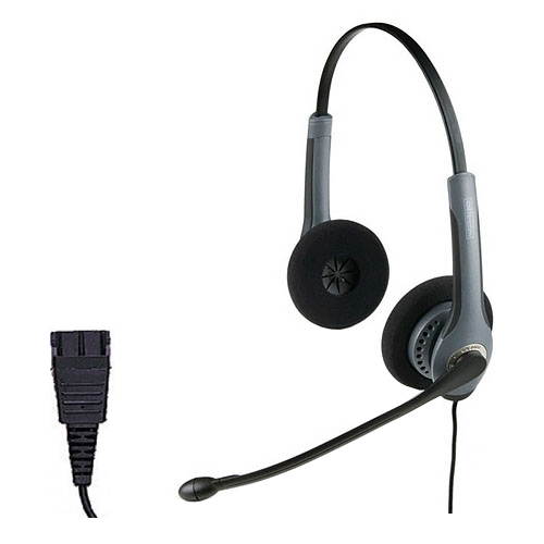 Jabra GN2025 IP Duo NC Corded Headset (2019-82-05) w/ GN1200 Coiled Smart Cord