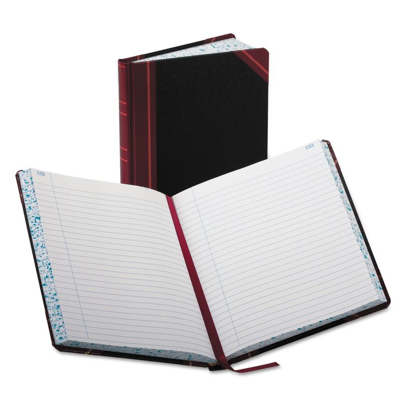 Boorum & Pease Record/Account Book Record Rule Black/Red 300 Pages 9 5/8 x 7 5/8 38300R