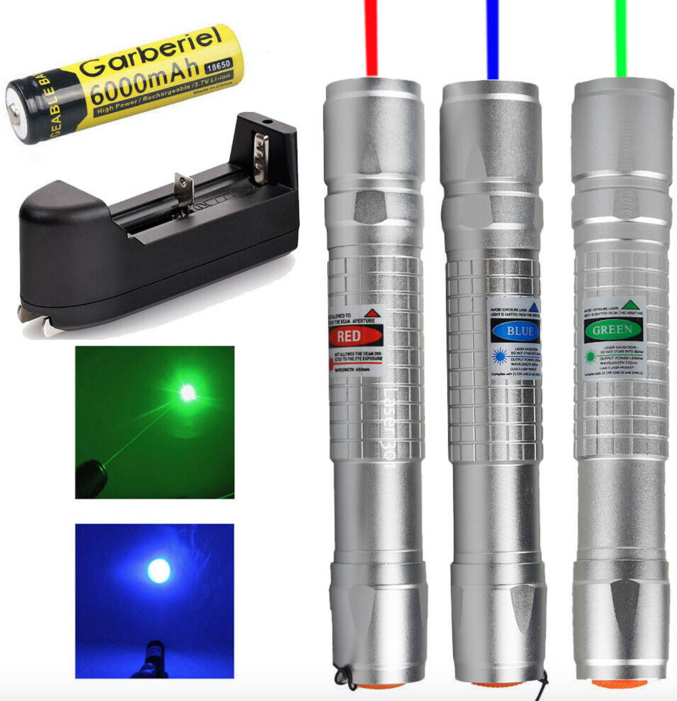 3 Packs 900Mile Strong Laser Pointer Pen Green Blue Red Light Visible Beam Lazer
