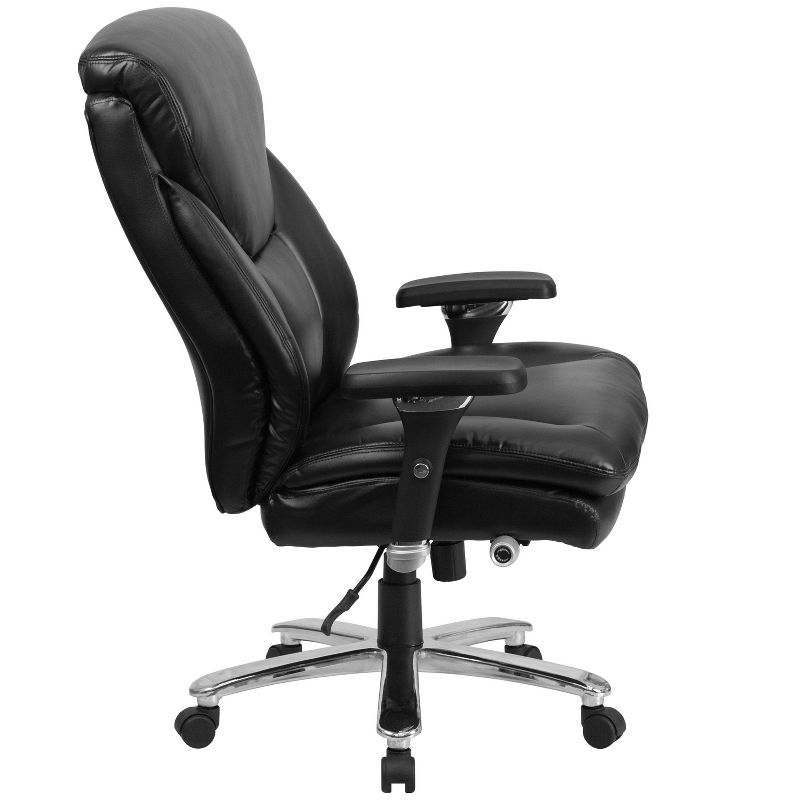 48" Leather Rated High Back Executive Swivel Ergonomic Office Chair with Large Headrest Black - Riverstone Furniture