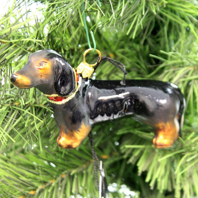 Joy To The World 2.5" Black Dachshund Ornament Pet Set Dog Companion  -  Tree Ornaments