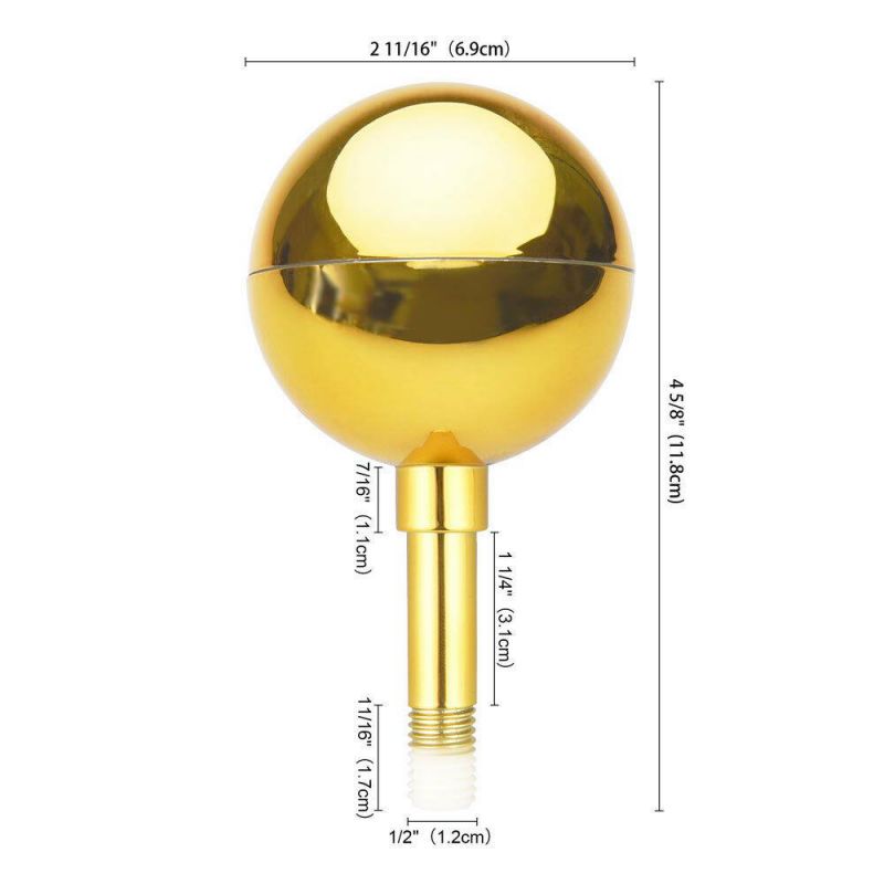 3" Flagpole Gold Ball Top Finial Ornament for 20' 25' 30' Aluminum Flag Pole