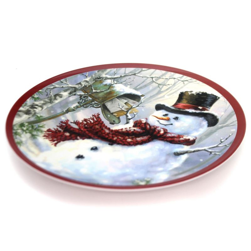 Tabletop 9.0" Snow Place Like Home Plate Melamine Snowman Christmas Burton & Burton  -  Serving Platters