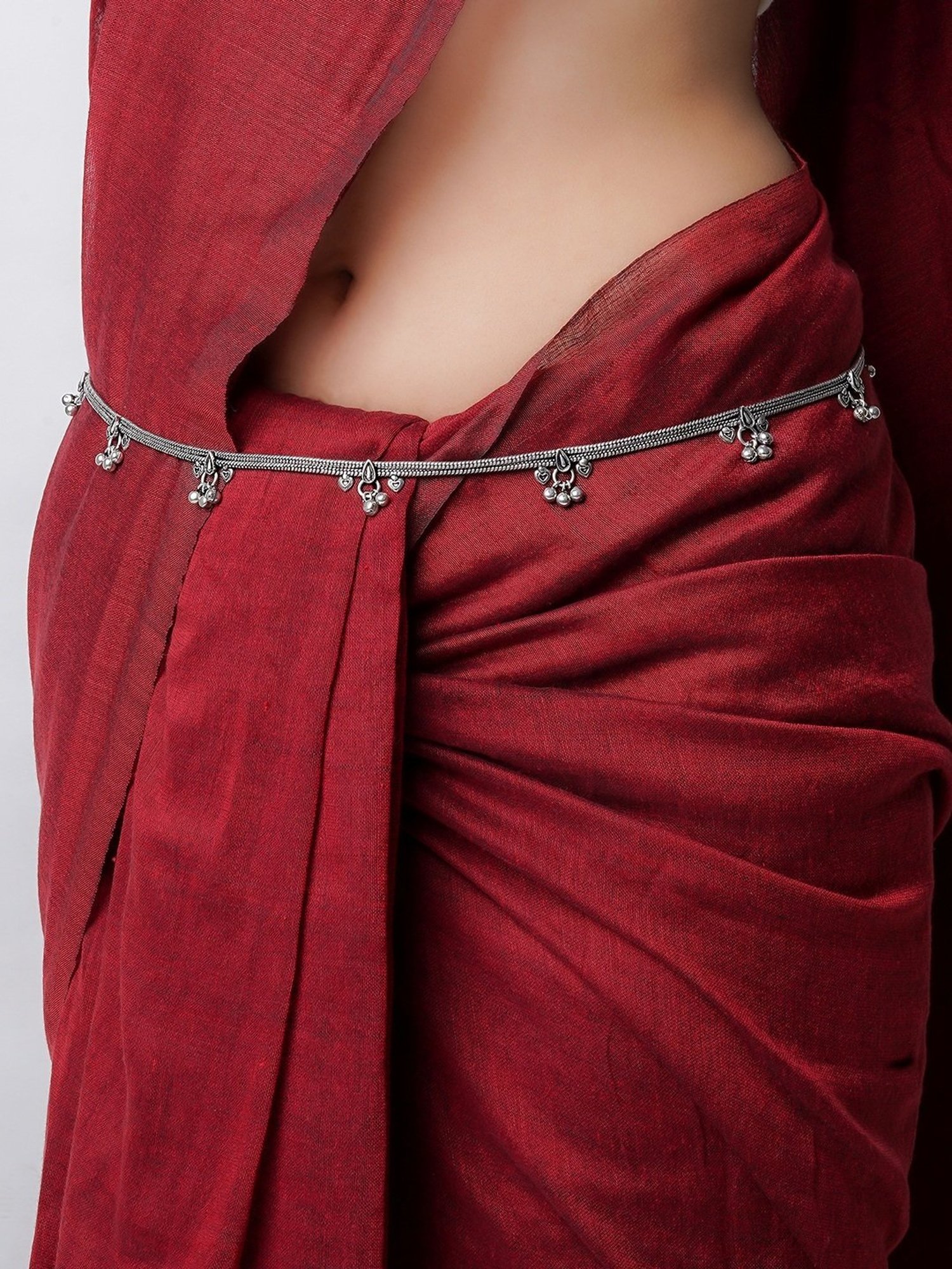 Teejh Menaka Ghungroo Silver Waistband for Women