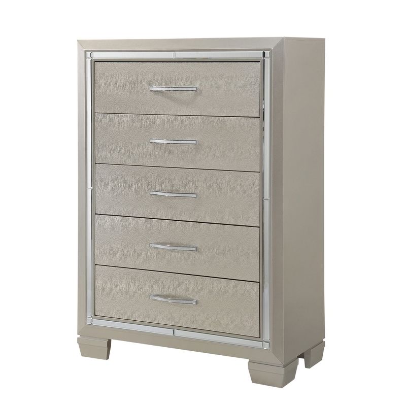 6pc King Glamour Platform Storage Bedroom Set Champagne - Picket House Furnishings