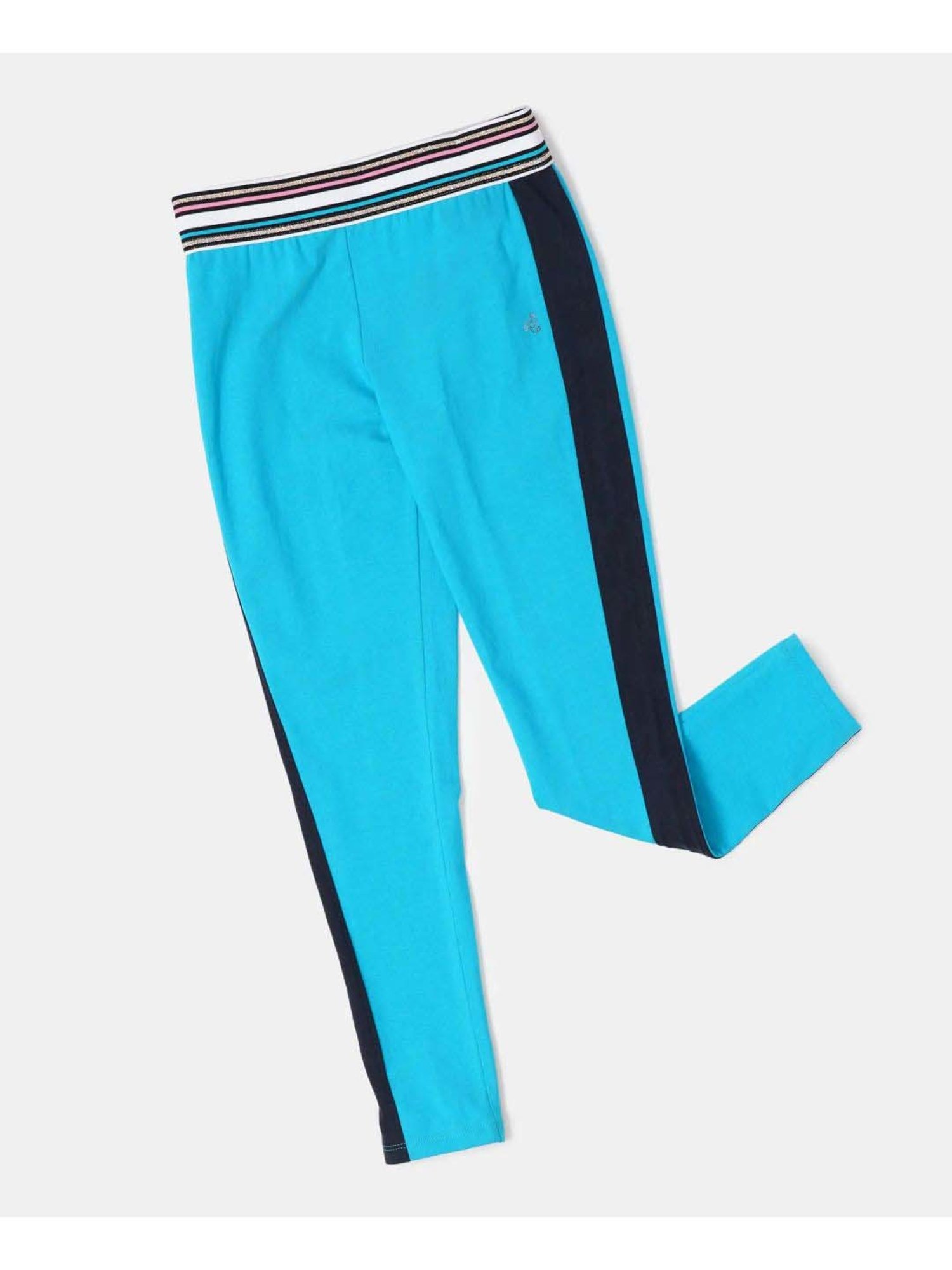 Jockey Girls Blue Solid Leggings