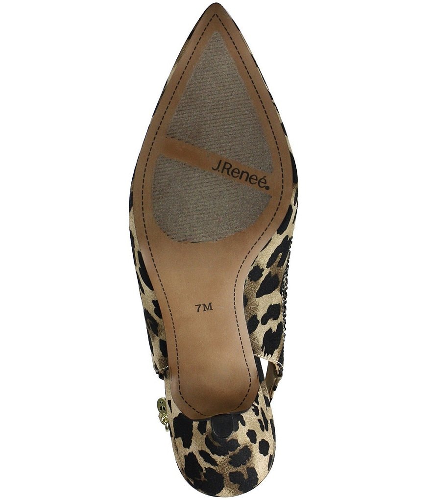 J. Renee Naiara Leopard Print Embellished Slingback Pumps